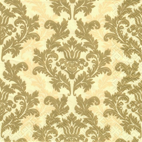 Paper napkins gold cream - 4x, gold/cream